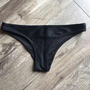 H&M Black Ribbed Cheeky Swim Bottom